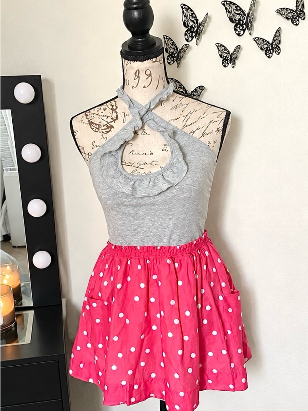 Hollister Pink Polka Dot Dress